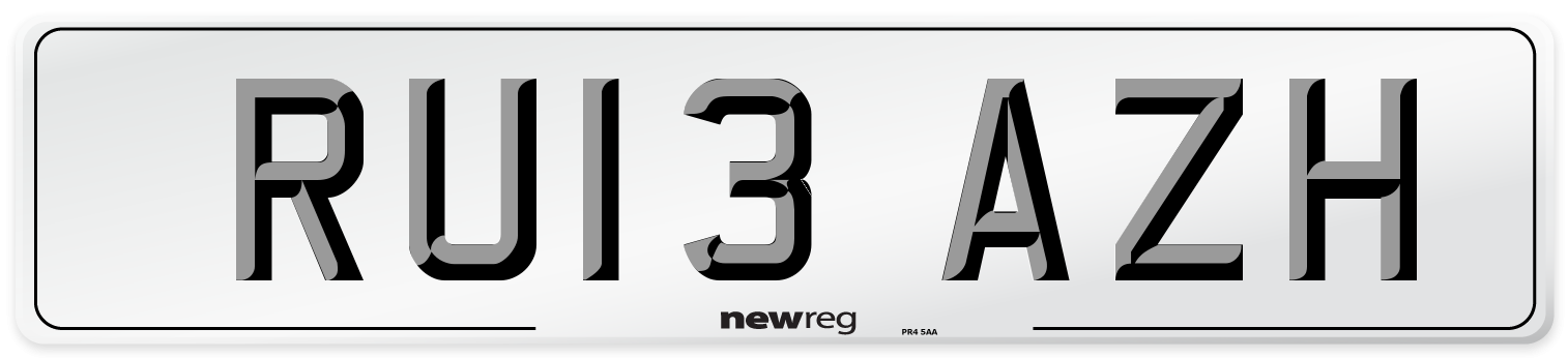 RU13 AZH Number Plate from New Reg